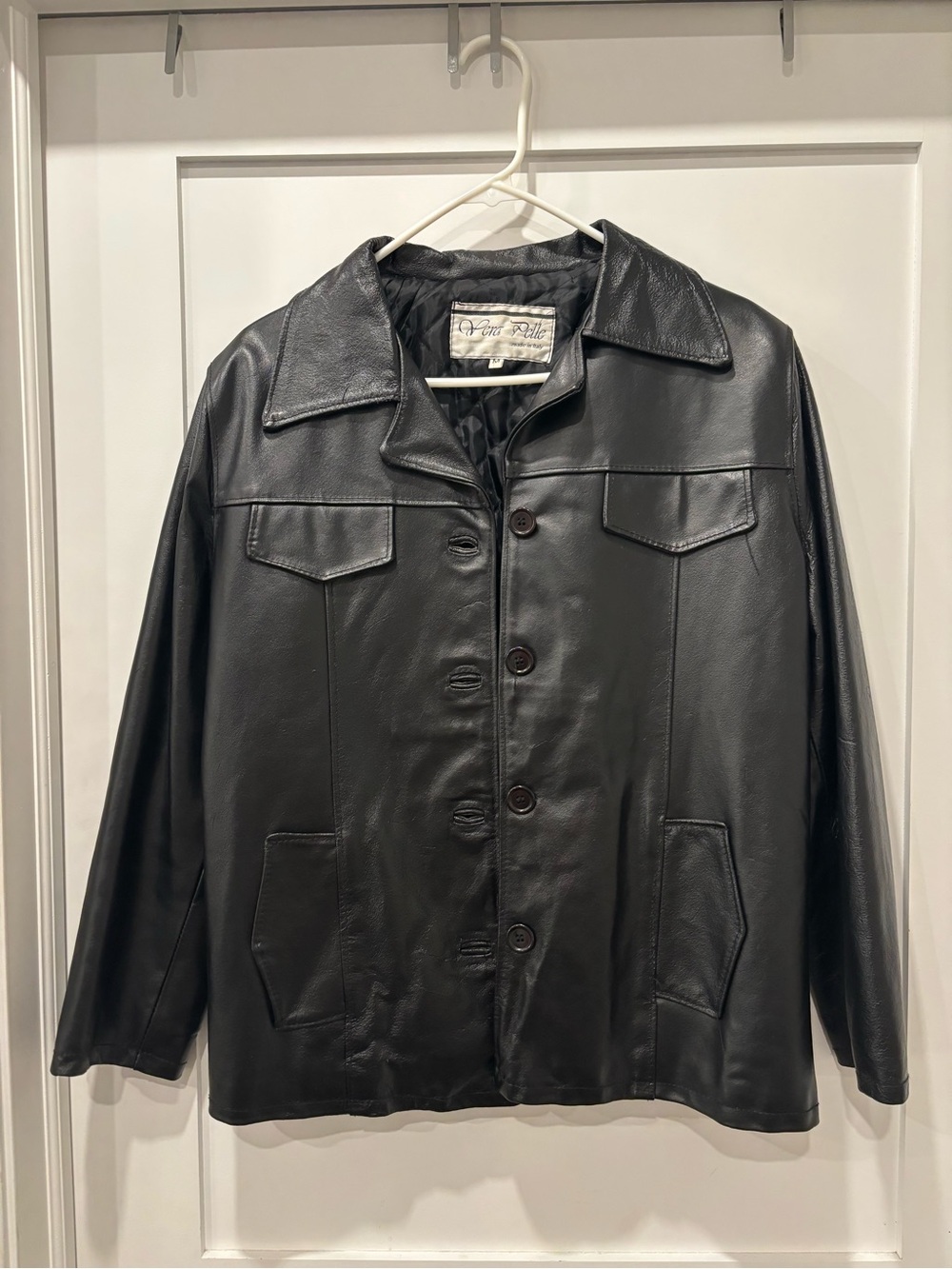 Vintage Vera Pelle Black Leather Jacket